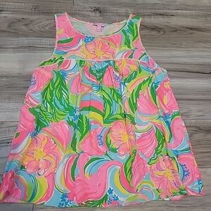 Lilly Pulitzer Pink Green Blue Floral Tank Top